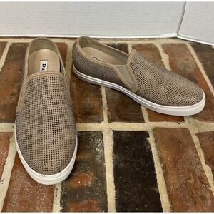 Dune London Sparkle Studded Sneaker Tan Taupe Slip On Shoes Women's 9